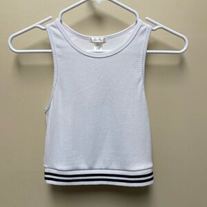 White Ribbed Tank Top